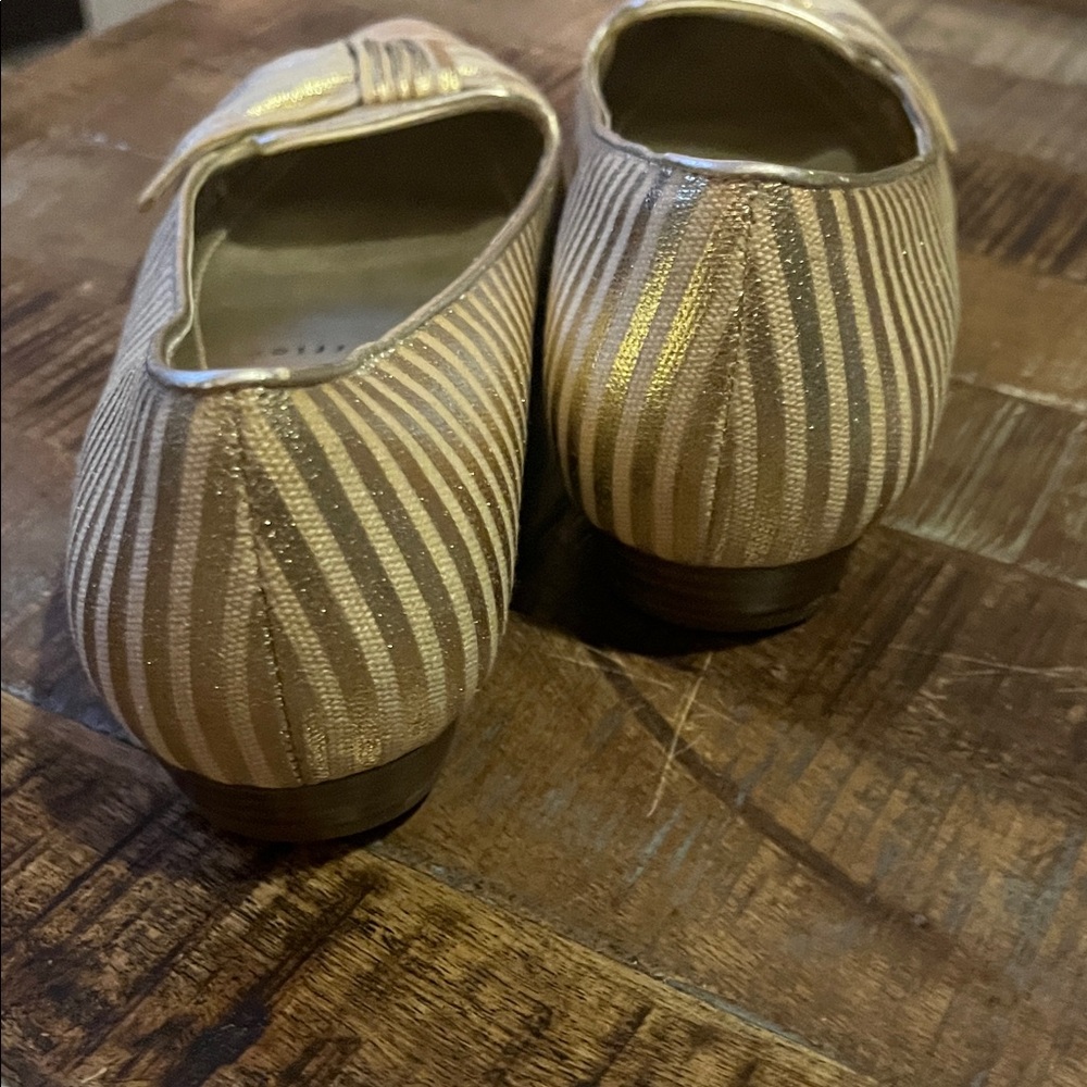 Anne Klein Metallic Striped Flats - Picture 4 of 6